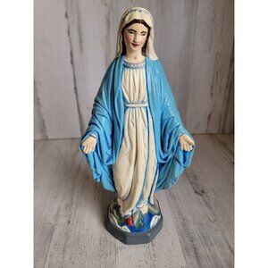 Virgin Mary plaster vintage religious home decor Bible xmas